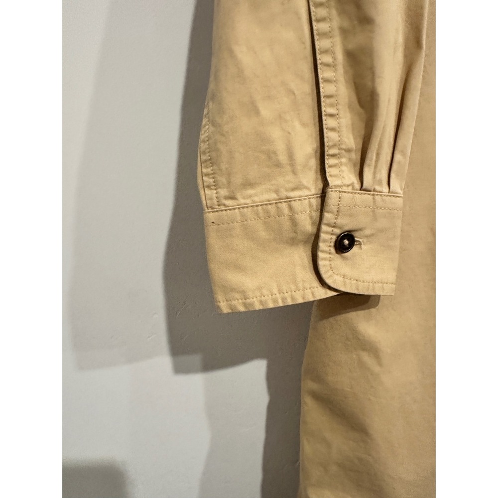 Ralph Lauren Khaki Cotton Utility Shirt Dress Size Medium Old Money Minimalst - Picture 7 of 13
